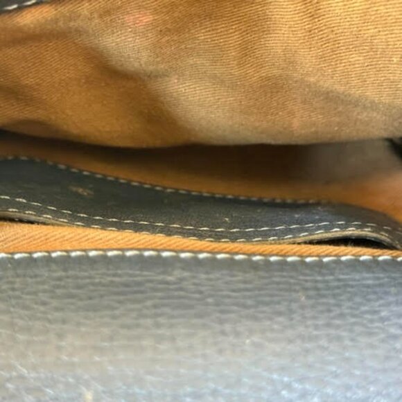 Grained Calfskin Small Marcie Saddle Bag - Navy - Picture 2 of 6